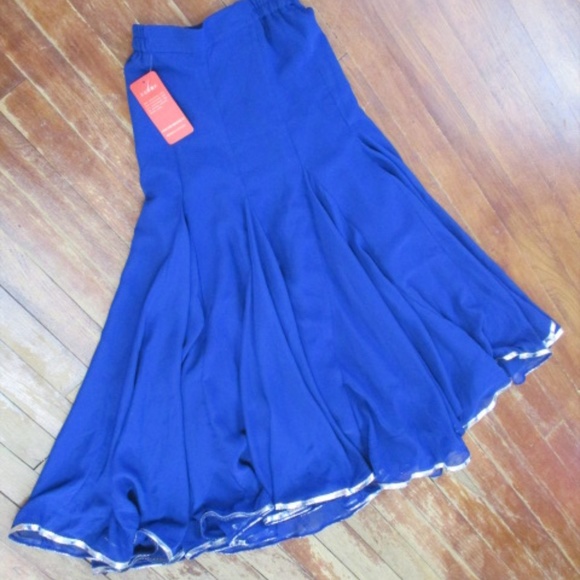 New Crepe chiffon Flair Sweep Latin Dance Skirt - Picture 1 of 4